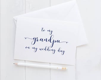 To My Grandpa Card. Grandpa Card. Grandpa Wedding Card.