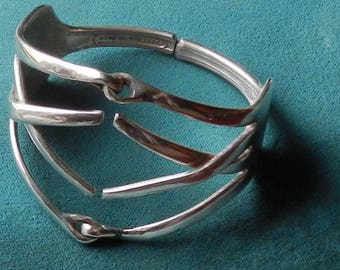 Unqiue Vintage Silverplate Fork Bracelet!