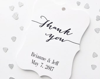 Thank You Wedding Tags, Thank You Tags, Customized Wedding Tags, Custom Wedding Favor Tags (EC-009)