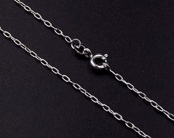 20", 24" Sterling Silver Chain 1.7mm Links | 51 cms, 61 cms - 20, 24 Inch Solid Silver 925 Slim Cable Link Chain For Pendants Or Lockets
