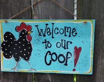 Rooster welcome sign | Etsy