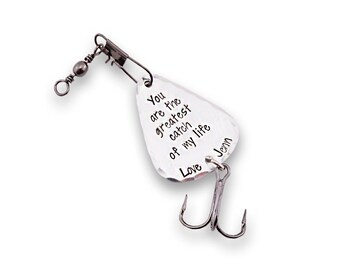 You are the greatest catch of my life fishing lure - gift for him - personalized fishing lure - personalized lure - Valentine's Day for him