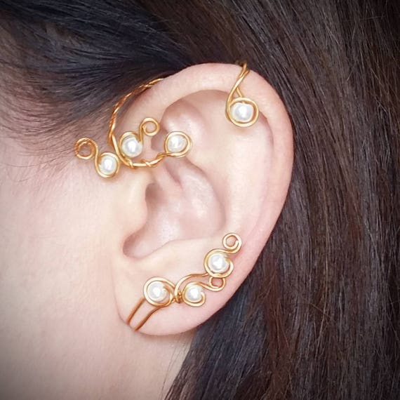 Beauty and the Beast Inspired Ear Cuff Belles Ear Wrap Pearl