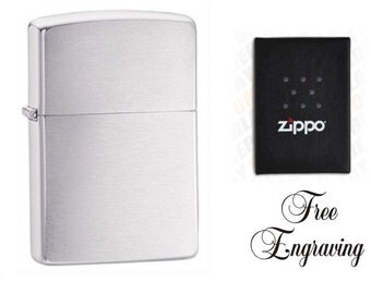 Personalized Zippo Lighter Brushed Chrome Hand Engraved Custom