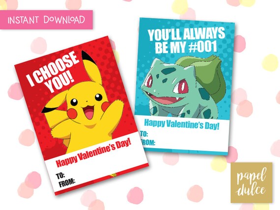 Pokemon cards valentine heart shaped printable word without version pokémon dianarambles Items similar to Pokemon Valentine's Day Card Printable - Instant