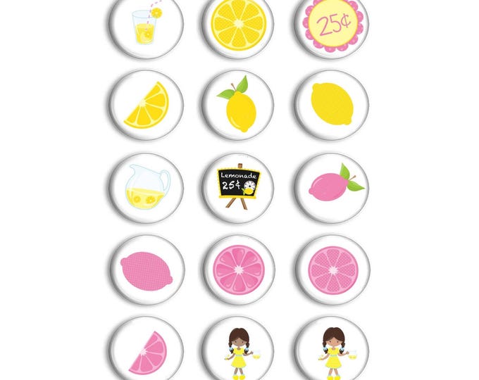 Lemonade Fridge Magnets - Lemonade Party - Party Favors - Party Gifts - Gift for Girls - Yellow Magnets - Lemon Magnets - Lemonade Stand