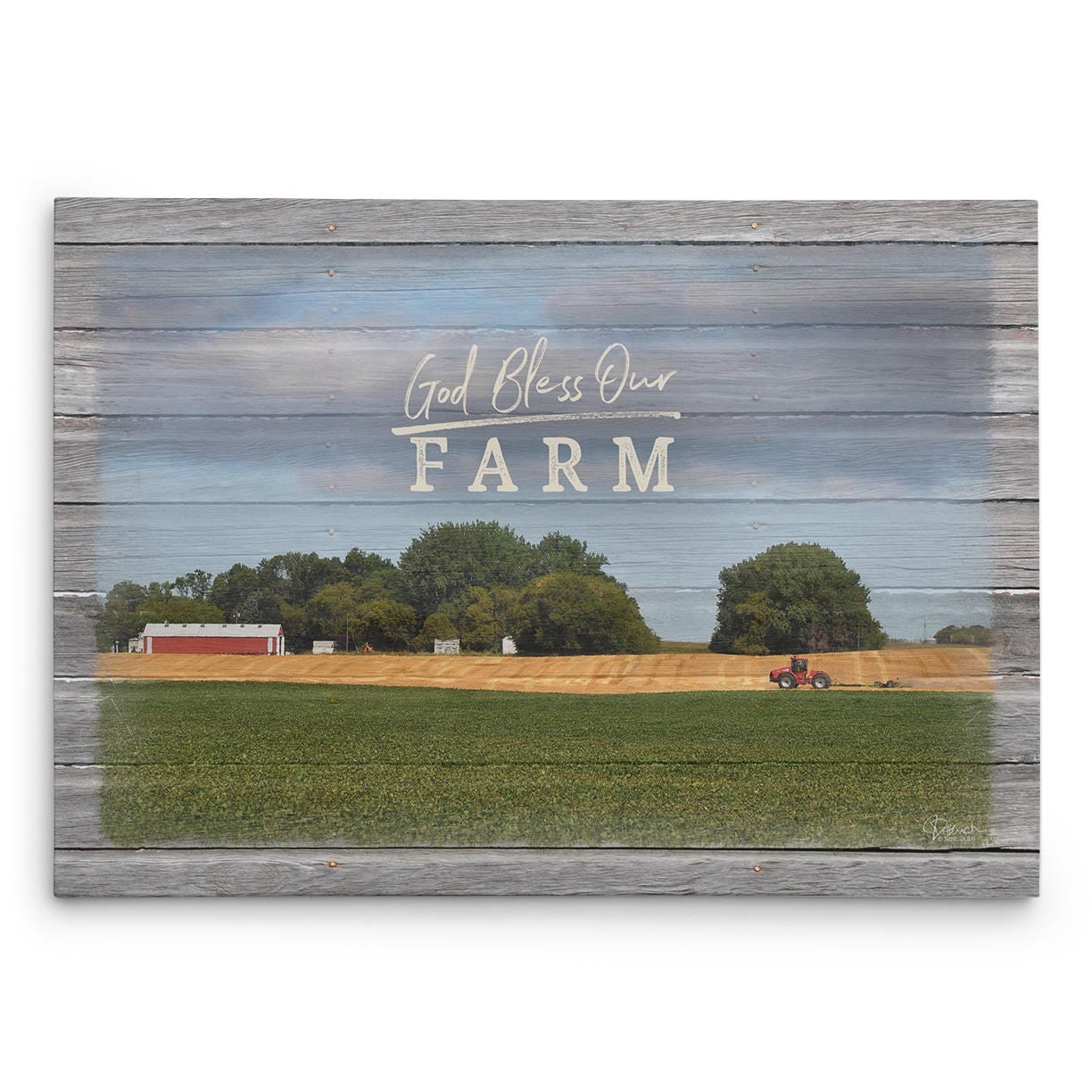 God Bless Our Farm Canvas Print Gift For Farmer Customizable