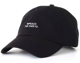 Black Dad Cap Impeach The Cheeto Low Profile Hat Anti-Trump Barack Obama