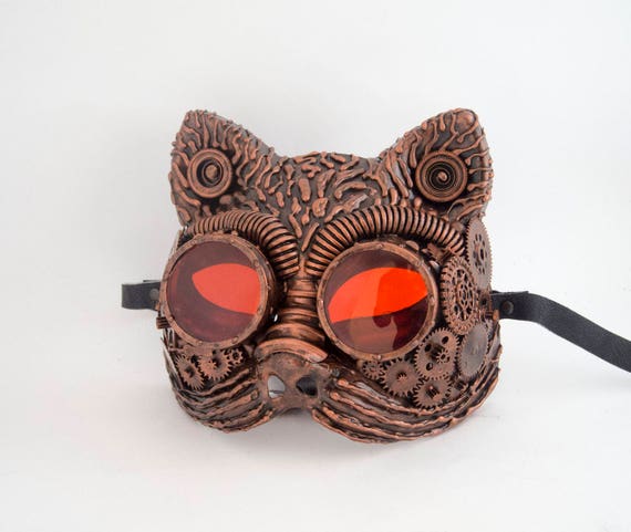 steampunk / techno phantom mascarade mask Cat by Artcreativehands steampunk buy now online