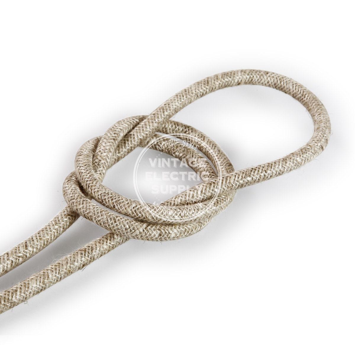 Canvas Linen Cloth Covered Wire Vintage Lamp Cord Antique Fan Cord