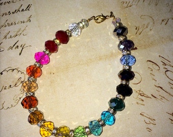 Rainbow crystal bracelet