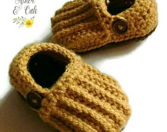 Baby Loafers (Baby booties)(Baby slip-ons)(Baby slippers)(Baby boy booties)