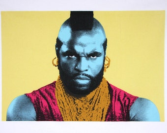 Mr T towel - hand printed 100% cotton tea towel