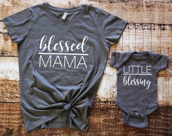 Blessed Mama shirt / Mothers Day Gift / Mommy and Me Shirts / Matching Mother Daughter / Mom and Son Matching Outfits / Mommy and Me Outfits