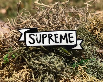 Supreme Banner Pin