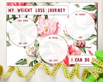 Weight Loss Tracker, Weight Tracker, Weight Target Overview, Keep on track, Diet Motivation Chart, Become slimmer of the week, Rose