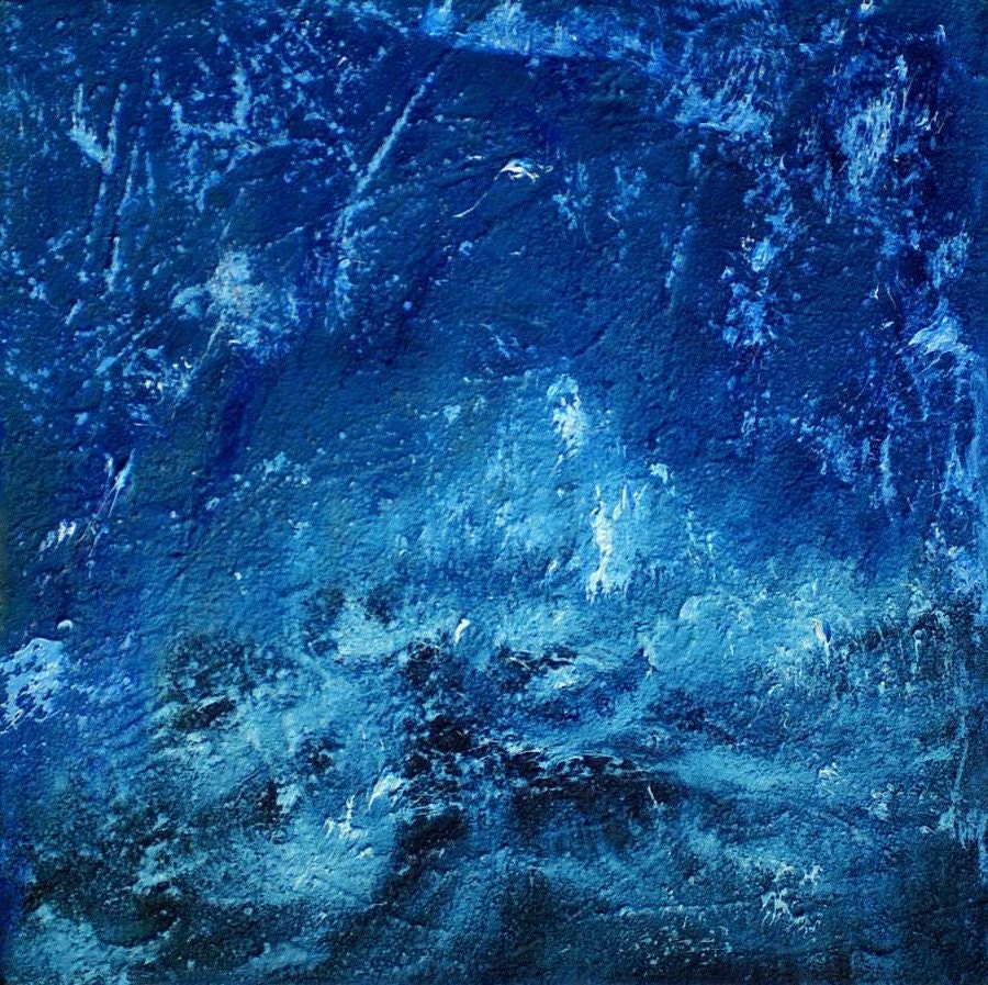 painting original abstract art oil on canvas blue