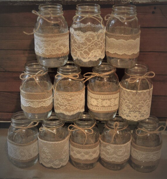 Wedding Centerpieces Bridal Shower Decorations Burlap Mason