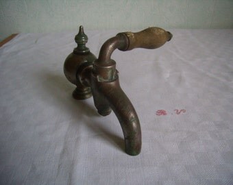 Antique faucet of House in brass/bronze, Rare kitchen faucet or bathroom, french Vintage, 1920