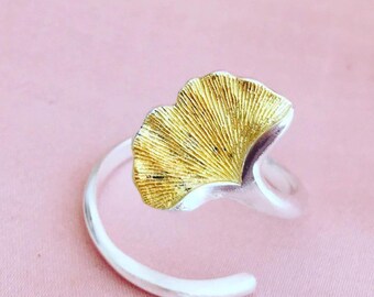 Sterling Silver Ginko Leaf Ring