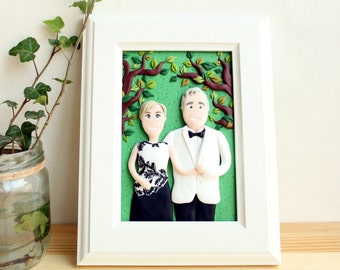 Custom family portrait, personalized couple portrait, family illustration, mom and dad custom gift, Valentine's Day gift, family picture