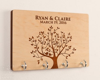 Key Rack, Key Hook, Wall Key Holder, key hanger, Wedding Gift, Gift for Couple, personalized key holder, Housewarming Gift, Anniversary Gift