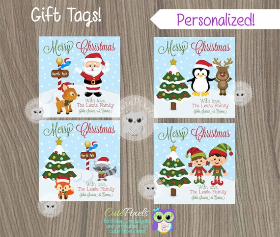 Christmas gift tags Merry Christmas Tags Personalized