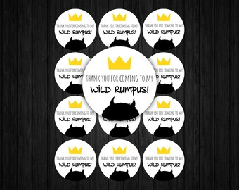 Where the Wild Things Are Favor Tags ONLY, where the wild things are invitation, where the wild things are printables