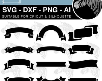 Banner SVG Ribbon SVG Files for Cricut / Silhouette Cutting Machine svg dxf png ai files (scrap booking clip art clipart vinyl)