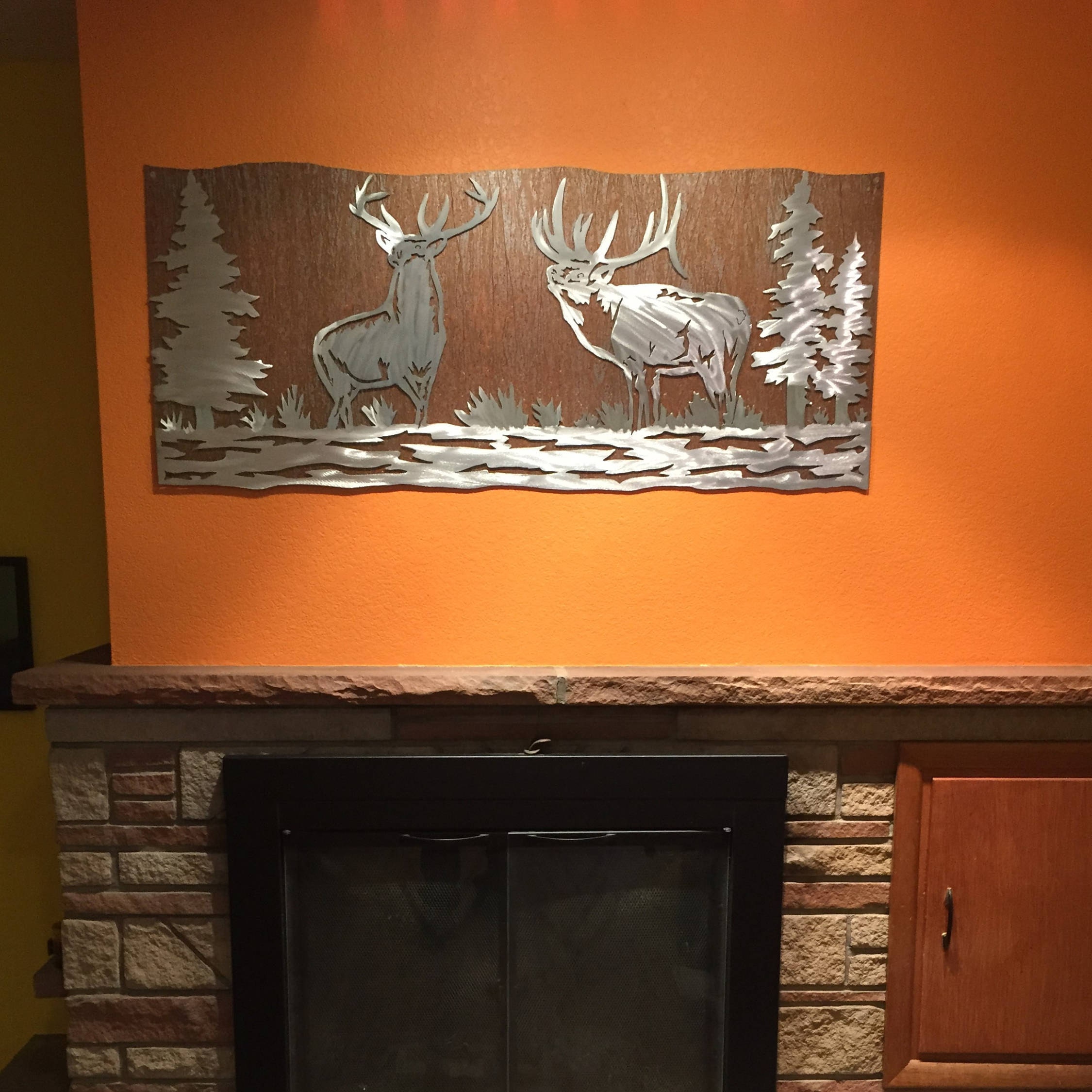 Elk artwork. Metal wall art, Nature scene, Wildlife, Forest, Bear ...