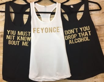Feyonce, Bachelorette Party Tanks, Bachelorette, Bride, Bridesmaids, Bridal Party Tank Tops, Bachelorette Party Gifts, Bachelorette Party