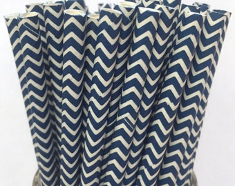 2.85 US Shipping -Navy Blue Paper Straws - Navy Straws - Navy Blue Cake Pop Sticks - Drinking Straws