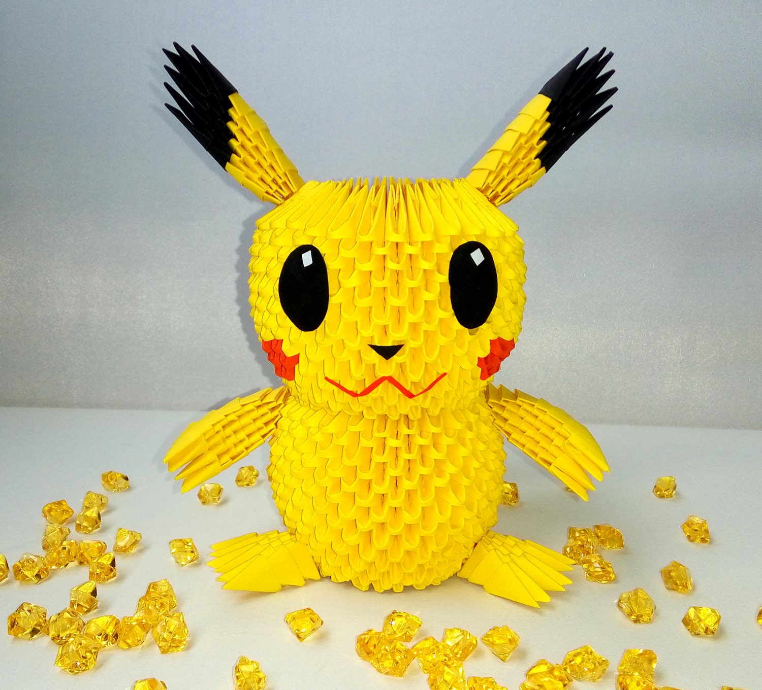 Pokemon Pikachu 3D Origami Handmade gift Modular origami 3D