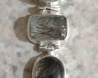 Black Rutile Quartz Pendant Necklace