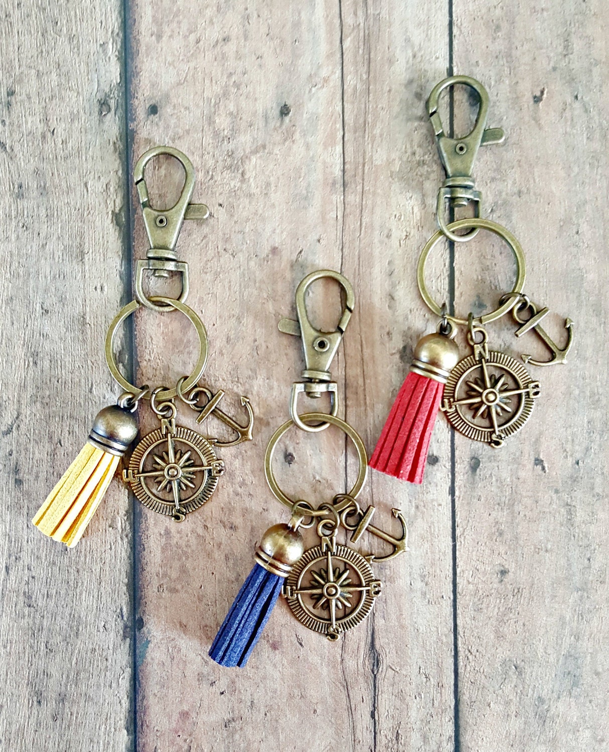 Nautical Charm Key ChainTassel Key ChainSailboat Key