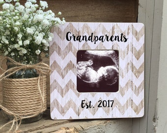 SUMMER SALE New Grandparents Pregnancy Announcement sonogram frame ultrasound frame Grandparents Est. 2017 Personalized Picture Frame