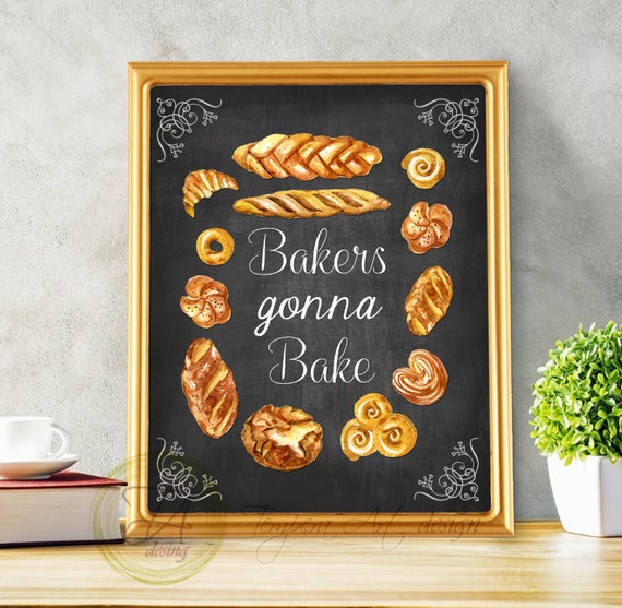 Bakery Bakery Sign Bakery Print Kitchen Chalkboard Bakery