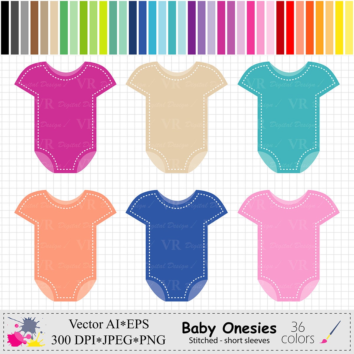 Download Baby Onesies Clip Art Baby Shower Clipart Rainbow Onesies