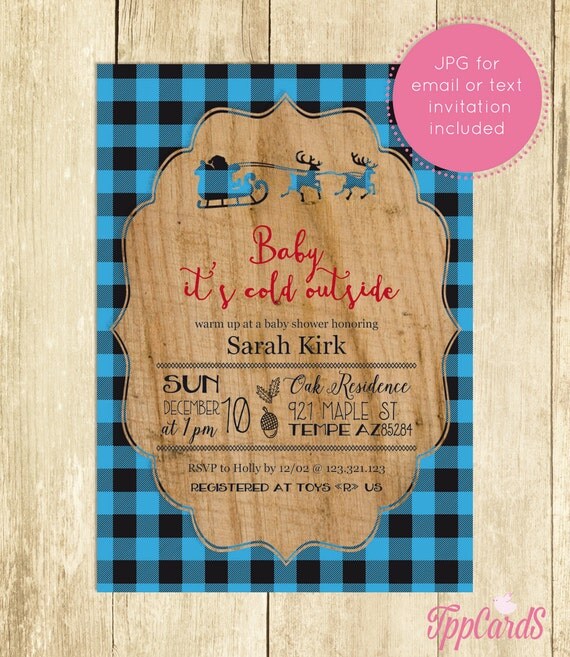 Lumberjack Baby Shower Invitation Buffalo Plaid Invites For Boy And Girl Diy Printable Digital Buffalo Plaid Invitation Template