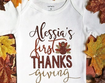 Thanksgiving Outfits || My First Thanksgiving Outfit Girl | baby girl clothes 1st Thanksgiving shirt first Holiday toddler baby girl outfit