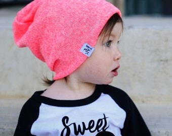 Slouchy Beanie - Heather Pink Beanie - Hipster Beanie - Adult Beanie - Slouchy Toque - Spring Beanie
