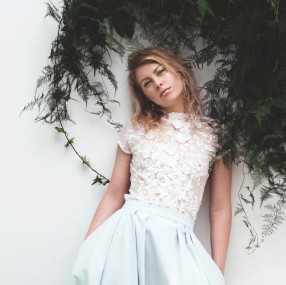 white lace wedding tops