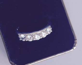Five stone sterling silver ring vintage size 10 # 337