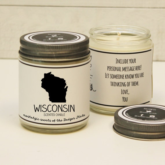 Wisconsin Scented Candle Homesick Gift by helloyoucandles