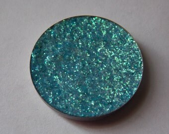PARAGON ~ blue duochrome pressed glitter, glitter eyeshadow, glitter makeup, cruelty free color shifting makeup, eye makeup, eye glitter
