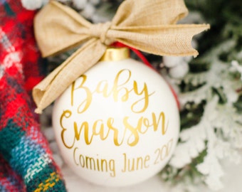 Baby Announcement Ornament, Pregnancy Ornament, Baby Ornament, Expecting Ornament, New Baby Ornament, Christmas Ornament, Baby Shower Gift