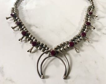 Vintage Spiny Oyster Squash Blossom Necklace