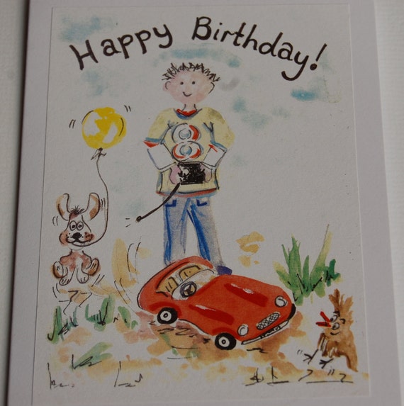 Birthday Greeting Card Remote Control Car by ColdhillStudioCards