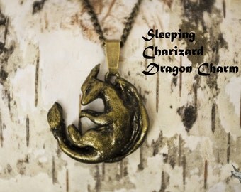 Sleeping Charizard Dragon Necklace