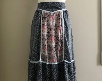 Vintage 1970's Boho Calico Prairie Skirt